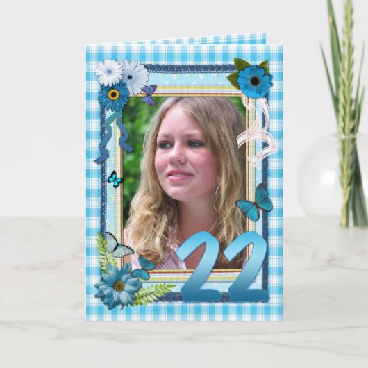 22. Fotokarte für einen Geburtstag Karte (Vorderseite)