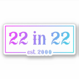22. Geburtstag 22 IN 22 est 2000 Gradient Aufkleber