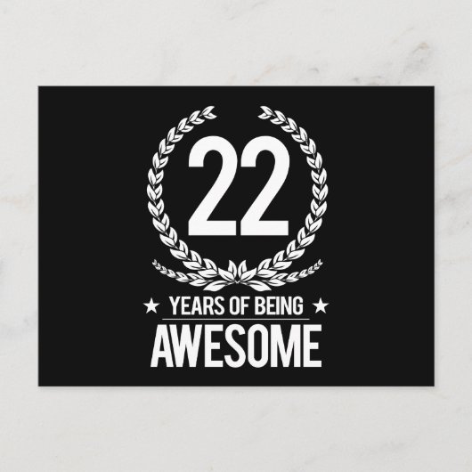 22. Geburtstag (22 Jahre Phantastisch) Postkarte (Vorderseite)