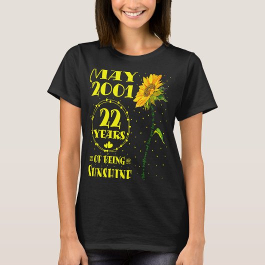 22. Geburtstag 22 Jahre Sonnenblume T-Shirt (Vorderseite)