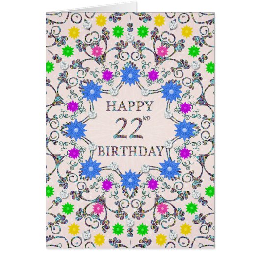 22. Geburtstag Abstrakte Blume (Vorne)