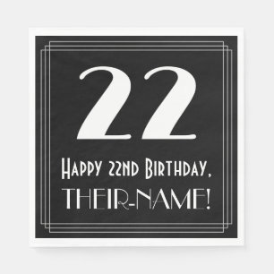 22. Geburtstag ~ Art Deco Inspiriert Look "22", Na Serviette