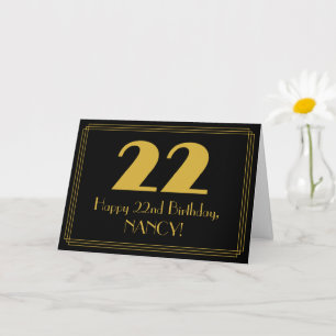 22. Geburtstag: Art Deco inspiriertes Aussehen "22 Karte