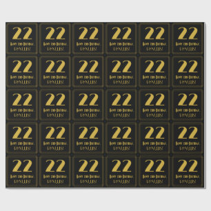 22. Geburtstag ~ Art Deco inspiriertes Aussehen "2 Geschenkpapier