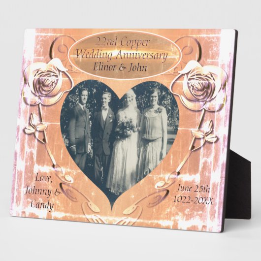 22. Geburtstag der Kupferhochzeit Fotoplatte (Seite)