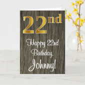 22. Geburtstag: Elegante Imitate Gold Look #, Imit Karte (Gelbe Blume)