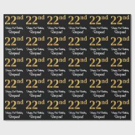 22. Geburtstag: Elegante Luxury Imitate Gold Look  Geschenkpapier