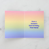22. Geburtstag: Fun Rainbow #, Custom Fotos + Name Karte (Innenseite)