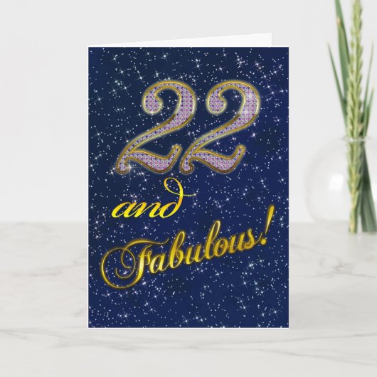 22. Geburtstag für jemanden Fabulous Karte (Vorderseite)