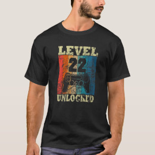 22. Geburtstag Level Freigeschaltet Vintage Für Ga T-Shirt