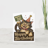 22. Geburtstag niedliche lustige Katze Vintag