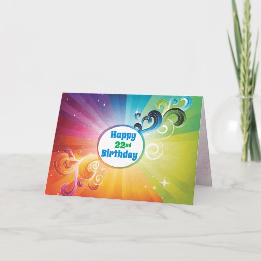 22. Geburtstag Religious Card Rainbow Segen Karte (Vorderseite)