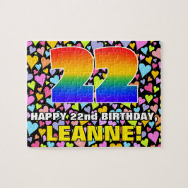 22. Geburtstag — Spaß, Liebende Herzformen + "22" Puzzle