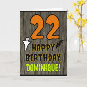 22. Geburtstag: Spooky Halloween Thema, Individuel Karte (Gelbe Blume)