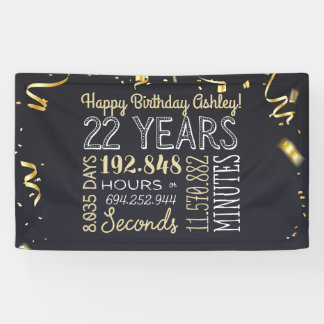 22. Geburtstagsbanner - 22 Jahre Chic Gold Banner