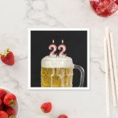 22. Geburtstagsbär auf schwarz Serviette (Beispiel)