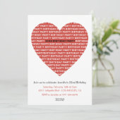 22. Geburtstagseinladung Girl xoxo sweetheart Einladung (Stehend Vorderseite)