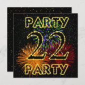 22. Geburtstagsfeier Einladung mit Feuerwerk (Vorne/Hinten)