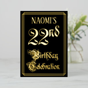 22. Geburtstagsfeier — Fancy Schrift & Benutzerdef Folieneinladung