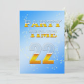 22. Geburtstagsfeier mit Bier Einladung (Stehend Vorderseite)