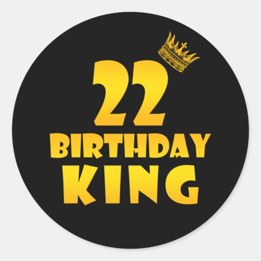 22. Geburtstagsgeschenk für 22 Jahre alter Geburts Runder Aufkleber (Vorderseite)