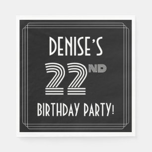 22. Geburtstagsparty: Art-Déco-Stil + Individuelle Serviette