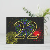 22. Geburtstagsparty Einladung (Stehend Vorderseite)