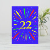 22. Geburtstagsparty Einladung Explosion (Stehend Vorderseite)