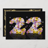 22. Geburtstagsparty mit Blumenbriefen Einladung (Vorne/Hinten)