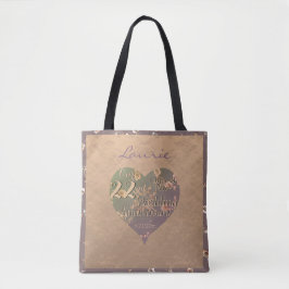 22. Hochzeitstag - Coppery Heart Rose Tasche
