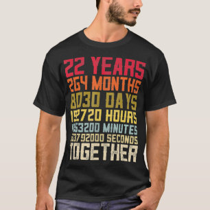 22. Hochzeitstag für Verheiratete Paare Mat T-Shirt