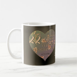 22. Hochzeitstag Herzliche Rose Tasse