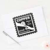 22. Hochzeitstag mit Händen Quadratischer Aufkleber (Umschlag)