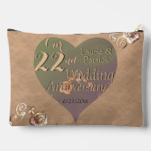 22. Hochzeitstag Rose Scarf Zubehörtasche (Rückseite)