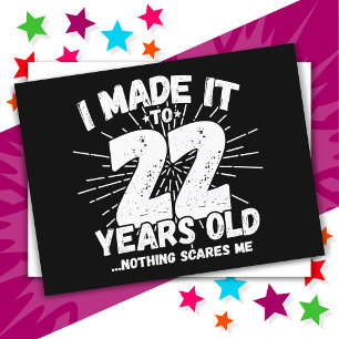 22 Jahre alt Sarcastic Meme Funny 22. Geburtstag Postkarte