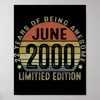 22 Jahre Alte Geschenke Juni 2000 Limited Edition Poster
