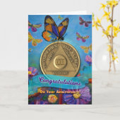 22 Jahre OM Jubiläum Münzschmetterlinge Blume Karte (Gelbe Blume)