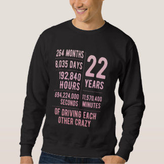 22 Jahre Verheiratetes sonniges 22. Hochzeitstag Sweatshirt