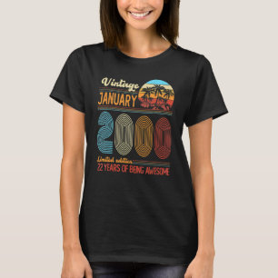 22 Jahre Vintag 2000 22. Geburtstag T-Shirt