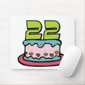 22-jähriger Geburtstagskuchen Mousepad (Mit Mouse)