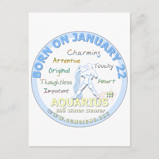 22. Januar - Aquarius Postkarte (Vorderseite)