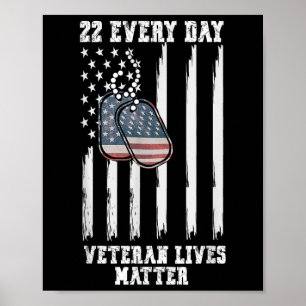 22 Jeden Tag lebt Veteran Selbstmord Bewusstsein Poster