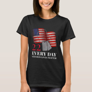 22 Jeden Tag lebt Veteran Veteran Suizid Awarene T-Shirt