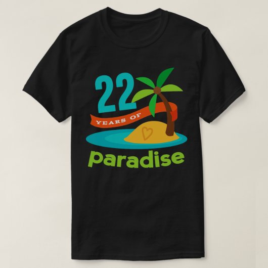 22. Jubiläum 22 Jahre Paradies T-Shirt (Design vorne)