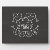 22. Jubiläum Geschenk Chalk Herzen Fotoplatte (Vorderseite)