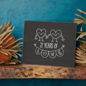 22. Jubiläum Geschenk Chalk Herzen Fotoplatte (Seite)