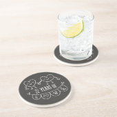 22. Jubiläum Geschenk Chalk Herzen Sandstein Untersetzer (Seite)