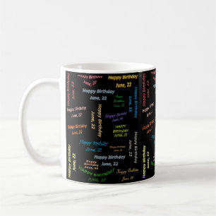 22. Juni Geburtstags-Tasse Kaffeetasse