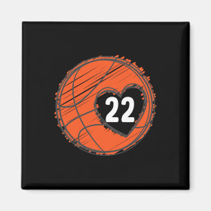 #22 Number 22 - Basketball Graphic Sprichwort Ball Magnet