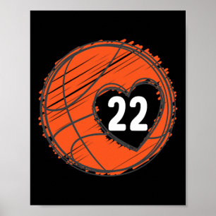 #22 Number 22 - Bysketbyll Graphic Sprichwort Byll Poster